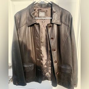 J. Jill brown leather jacket
